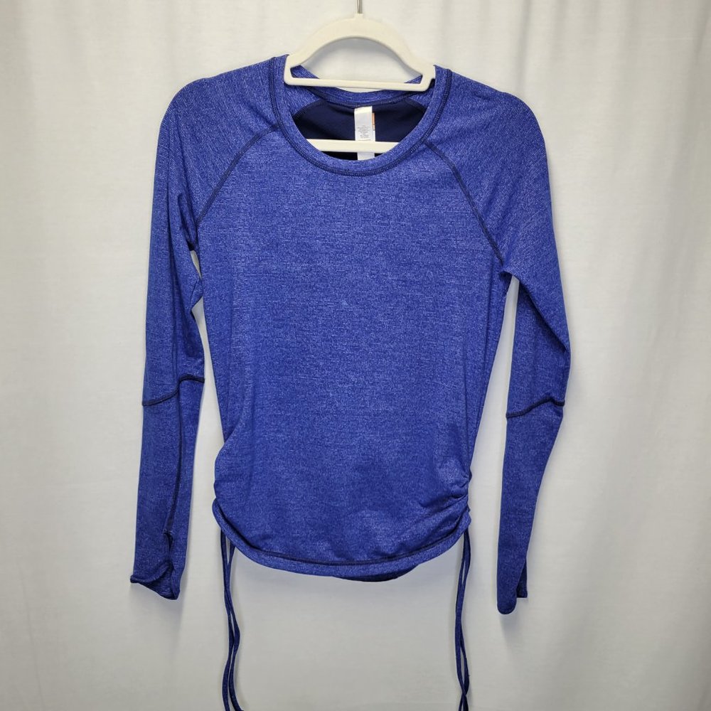 Lucy Lucytech Women's Small Shirt Top Blue Ruched Vented